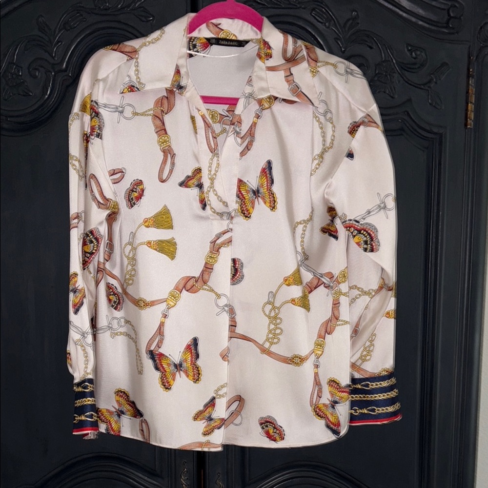 Zara Butterfly Print Blouse